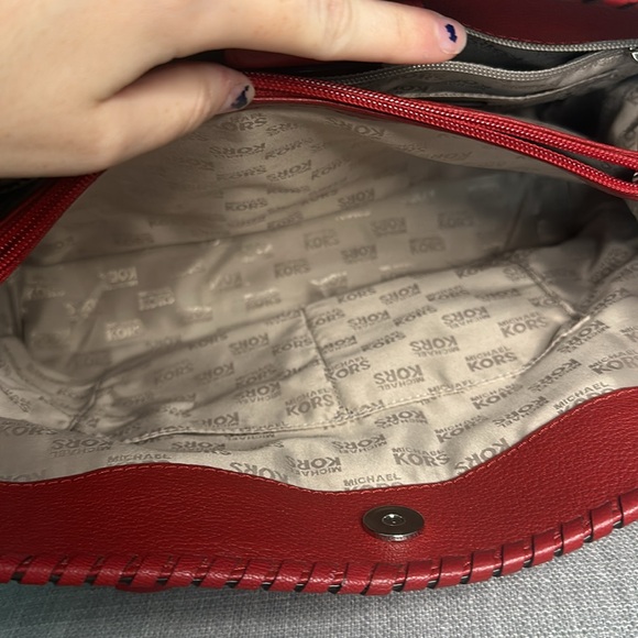 Michael Kors Large Whipped Hamilton Red Leather Purse💌♥️ - Picture 5 of 9